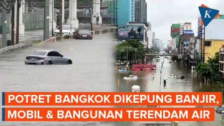 Penampakan Banjir Bangkok Thailand, Mobil Dan Gedung Terendam Air