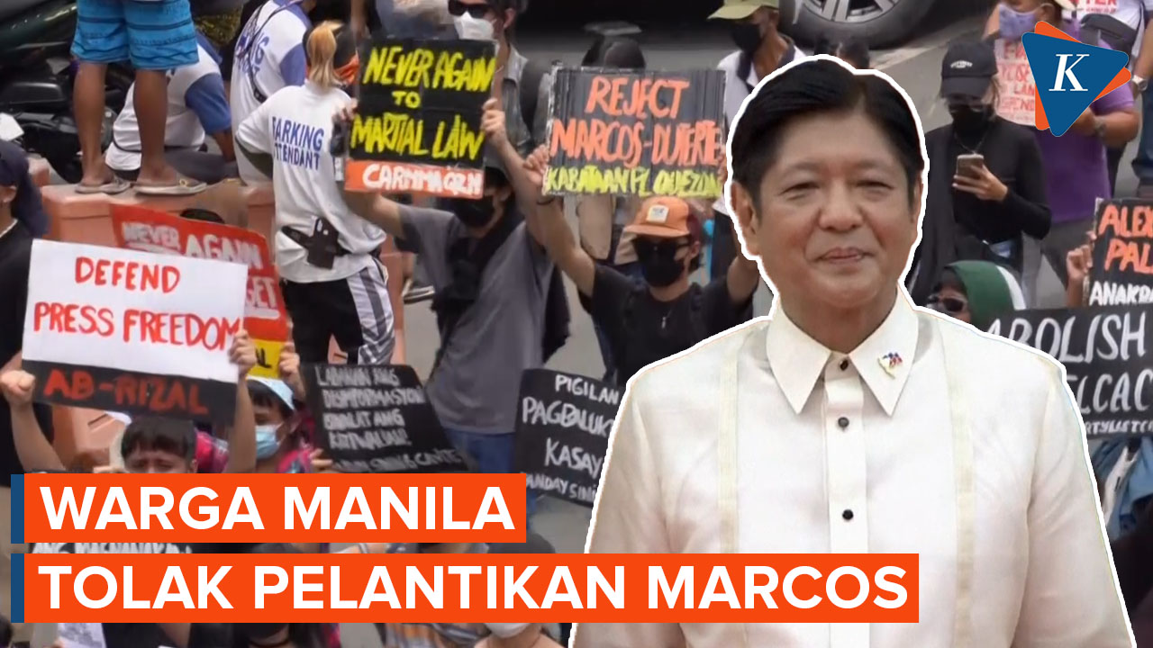 Aksi Protes Tolak Pelantikan Marcos Junior di Manila