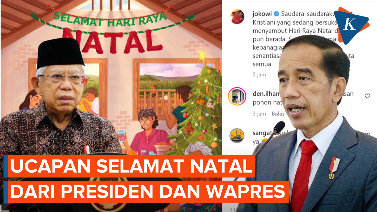 Presiden Jokowi dan Wapres Maruf Amin Ucapkan Selamat Natal