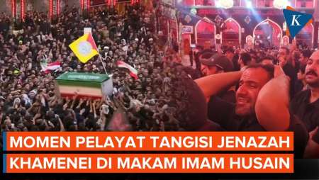 Tangis Pecah Di Karbala Irak, Ribuan Pelayat Iringi Peti Ali Khamenei Di Makam Imam Husain