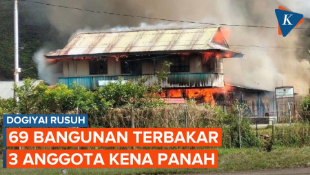 Dogiyai Rusuh, 69 Bangunan Terbakar dan 3 Anggota TNI-Polri Terluka