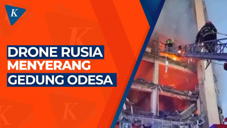 Kondisi Gedung di Odesa yang Diserang Drone Rusia