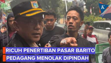 Sempat Ricuh Pedagang Pasar Barito Tolak Kedatangan Lurah Kramat Pela