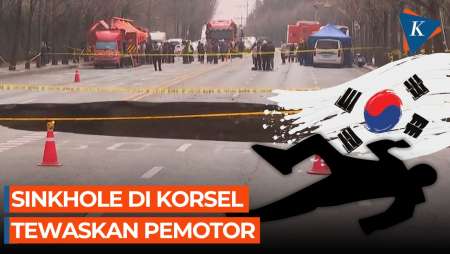 Potret Sinkhole di Korsel yang Tewaskan Pemotor 