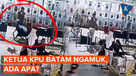 Viral Video Ketua KPU Batam Tendang Kursi dan Balikkan Meja di Gudang Logistik