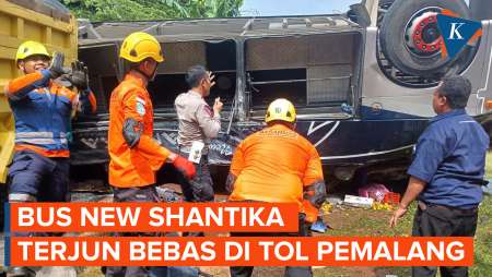 Kronologi Kecelakaan Bus New Shantika yang Terjun Bebas di Tol Pemalang