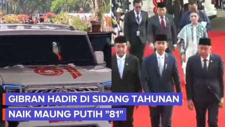 Gibran Dan Selvi Hadiri Sidang Tahunan MPR Naik Maung Putih