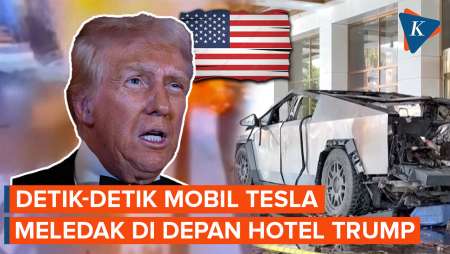 Detik-detik Mobil Tesla Cybertruck Meledak di Depan Hotel Donald Trump Las Vegas