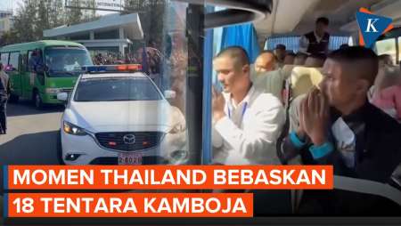 Momen Tentara 18 Tentara Kamboja Pulang Setelah Dibebaskan Thailand