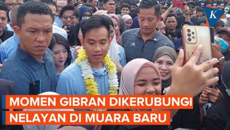 Momen Gibran ‘Dikerubungi’ Nelayan Minta Berfoto di Muara Baru