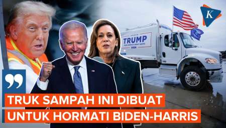 Momen Trump Naiki Truk Sampah dan Balas Ejekan Joe Biden