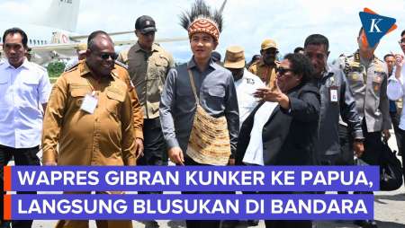 Gaya Gibran Kunker ke Papua, Pakai Noken dan Mahkota Cendrawasih