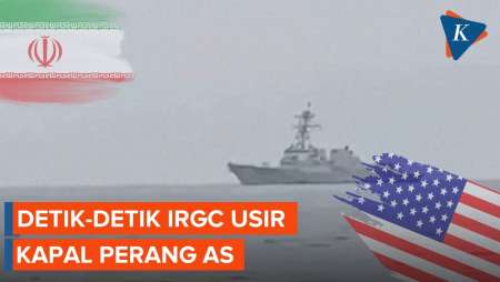 Momen Menegangkan IRGC Usir Kapal Perang AS Dari Selat Hormuz