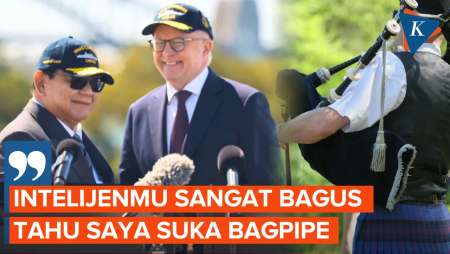 Prabowo "Senggol" Intelijen Australia, Senang Ada Bagpipe Menyambutnya