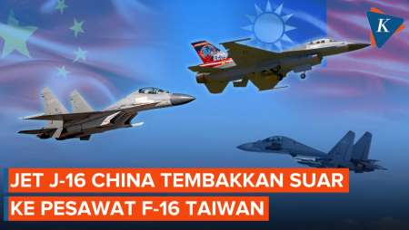 China Makin Berani! J-16 Tembakkan Suar Ke Jet F-16 Taiwan