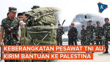 Detik-detik Keberangkatan Pesawat Hercules TNI AU Kirim Bantuan ke Palestina