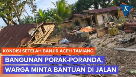 Kondisi Terkini Aceh Tamiang: Bangunan Ambruk, Warga Minta Bantuan Di Jalanan