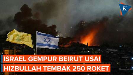 Detik-detik Israel Gempur Beirut, Balas Serangan 250 Roket Hizbullah