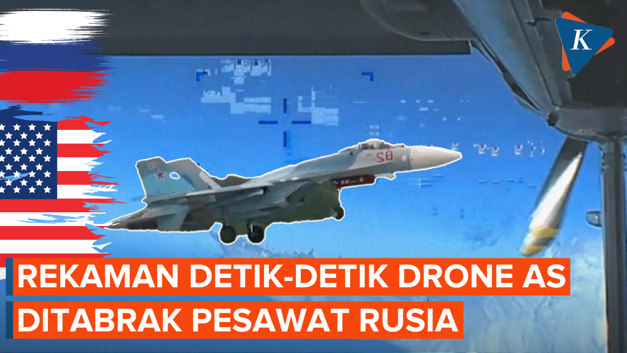 Momen Kala Drone AS Ditabrak Pesawat Militer Rusia