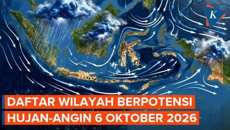 BMKG Peringatkan Hujan Lebat Dan Angin Kencang Besok 6 Oktober 2026, Ini Wilayahnya