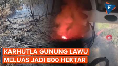 Karhutla Gunung Lawu Meluas, Api Tinggal 1 KM dari Rumah Warga