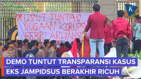 Demo Tuntut Transparansi Kasus Febrie, Mahasiswa Saling Dorong Dengan Aparat