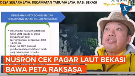 Bawa Peta Raksasa, Nusron Wahid Sidak Pagar Laut Bekasi