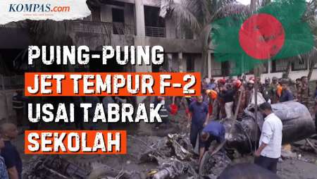 Penampakan Puing Pesawat Tempur F-7 Usai Tabrak Sekolah di Bangladesh
