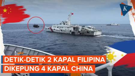 Momen 2 Kapal Filipina Dikeroyok 4 Kapal Penjaga Pantai China