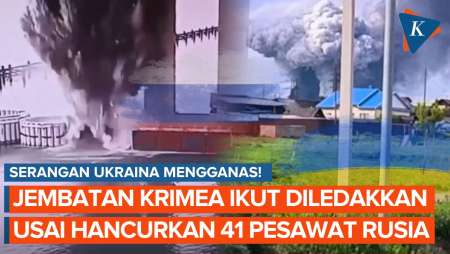 Ukraina Serang Rusia Lagi, Kini Ledakkan Jembatan Krimea Usai Hancurkan 41 Pesawat