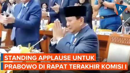 Momen Prabowo Minta Maaf dan Pamitan ke Komisi I DPR, Dapat Standing Applause