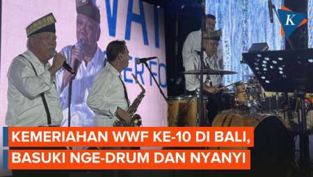 Momen Menteri Basuki Nge-drum dan Bernyanyi di World Water Forum Bali