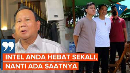 Kelakar Prabowo Saat Ditanya Kabar Pertemuan dengan Jokowi dan Gibran di Istana