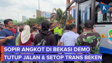 Sopir Angkot Di Bekasi Demo, Tutup Jalan Dan Turunkan Penumpang Trans Beken
