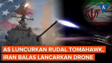 Detik-detik AS Luncurkan Rudal Tomahawk dari Kapal Perang, Iran Tak Mau Kalah