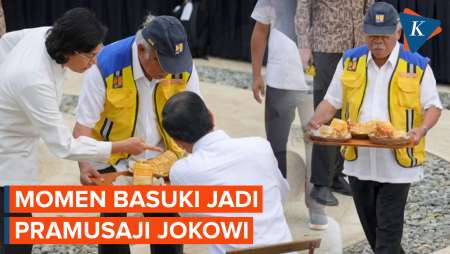 Momen Menteri PUPR Basuki Jadi Pramusaji Jokowi, Bawakan Makanan Apa?