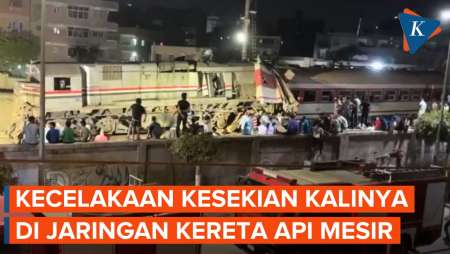 Penampakan Dua Kereta Api Bertabrakan di Sharqiya Mesir, 3 Orang Tewas