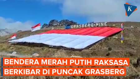 Pecahkan Rekor Dunia! PT Freeport Indonesia Kibarkan Bendera Merah Putih Raksasa