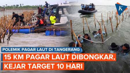 Pagar Laut di Tangerang Sudah Dibongkar 15 Km, Kejar Target 10 Hari Rampung