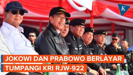 Jokowi dan Prabowo Nikmati Laut Jakarta di KRI dr Radjiman Wedyodiningrat