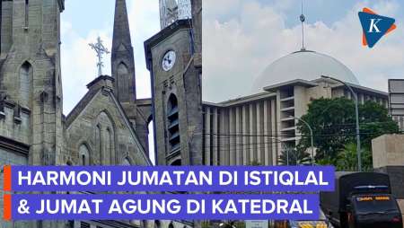 Harmoni Umat 2 Agama, Jumat Agung dan Shalat Jumat Beriringan dengan Damai