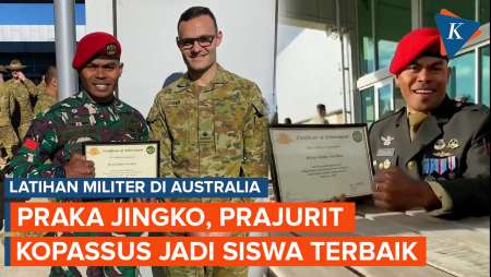 Bikin Bangga! Prajurit Kopassus Praka Jingko jadi Siswa Terbaik Latihan Militer di Australia