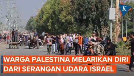 Warga Palestina Melarikan Diri ke Jalur Gaza Tengah dari Utara,…