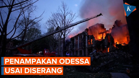 Kondisi Odessa Usai Diserang Rusia, Puing-puing Berserakan