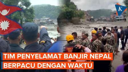 Tim Penyelamat Berpacu Selamatkan Korban Banjir Nepal