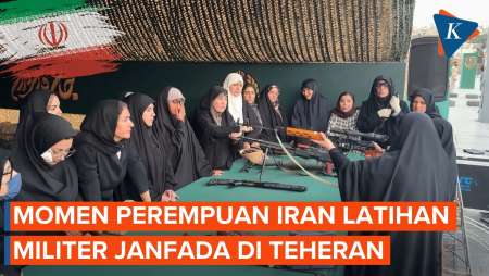 Potret Perempuan Iran Angkat Senjata, Jajal "Flying Fox" dalam Latihan Militer Janfada