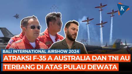 Momen Pesawat Siluman F-35 A Australia dan Tim Jupiter TNI AU Atraksi Aerobatik