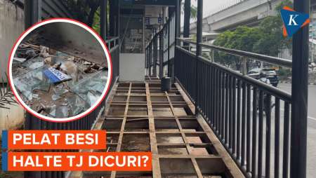 Pelat Besi Halte Transjakarta BNN Diduga Dicuri