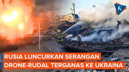 Rusia Bombardir Ukraina dengan Serangan Drone dan Rudal Besar-besaran