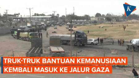 Penampakan Rombongan Truk Bantuan Masuk Lagi ke Gaza